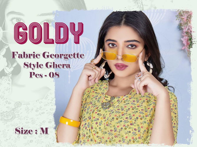 Beauty Goldy Party Wear Wholesale Georgette Kurti Collection